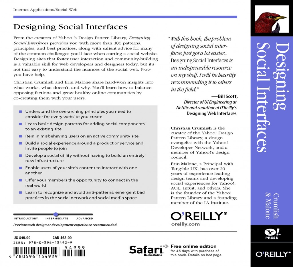 Designing Social Interfaces - Back cover